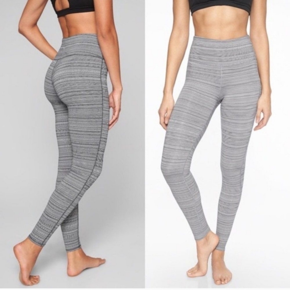 Athleta Black & White Chataranga Jacquard High-Rise Legging Size Small